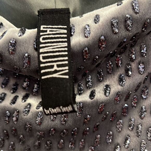 Evening Cocktail Party Y2K Velvet Gray Glitter Dress Sz.10 Shelli Segal NWT - Picture 5 of 6